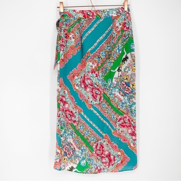 Anthropologie Maeve Bette Silk Wrap Skirt - Size 4 - Picture 4 of 8